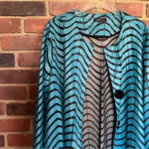 Yushi | swing jacket Two Button Mesh Applique Topper XXL